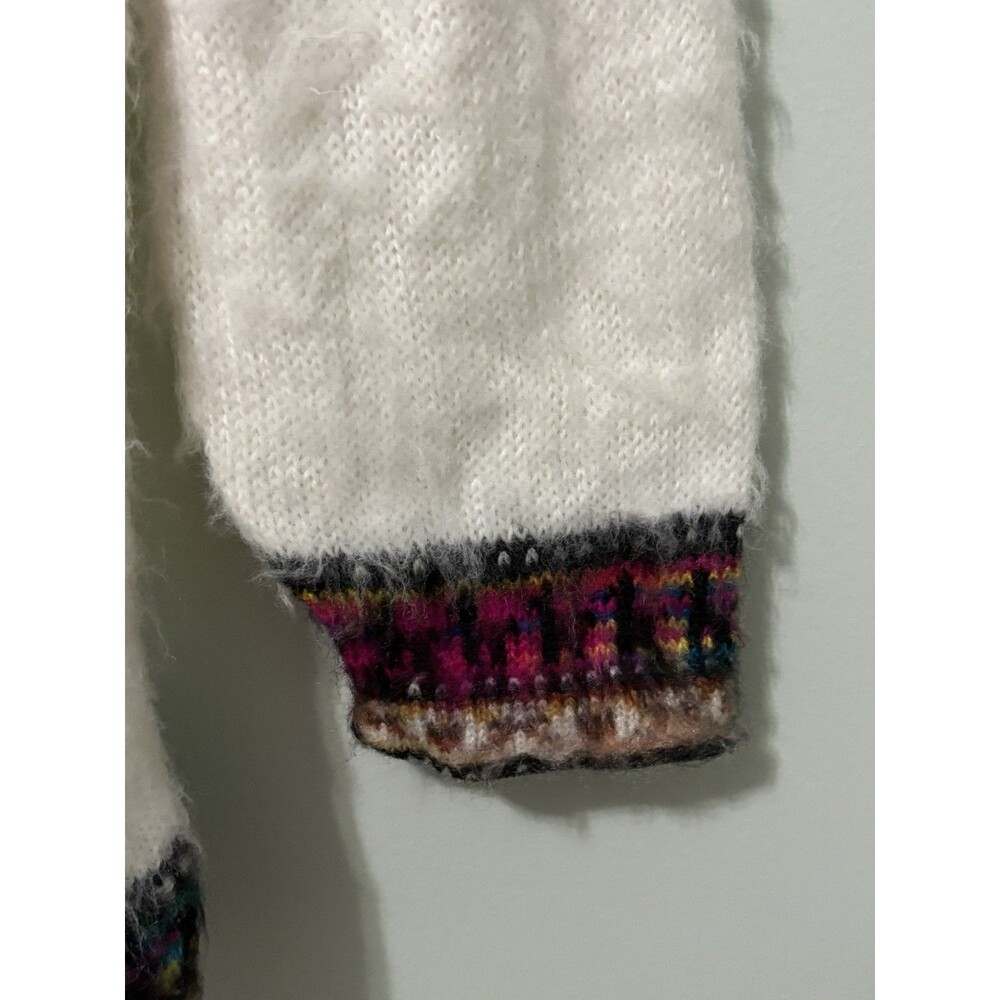 Alphaca Fair Isle Knit Sweater Multicolor Llama Print Sz M-L Nordic Unisex - Picture 5 of 7